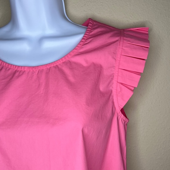 HD IN PARIS / ANTHROPOLOGIE Pink Ruffled Poplin Top - Sz XS - Picture 5 of 10